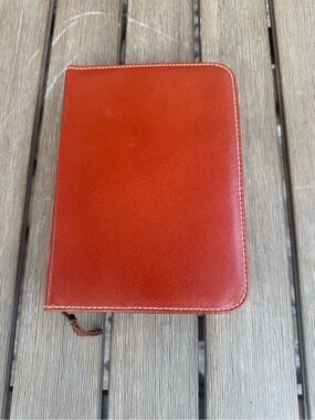 Men's Leather Zip Folio - Red